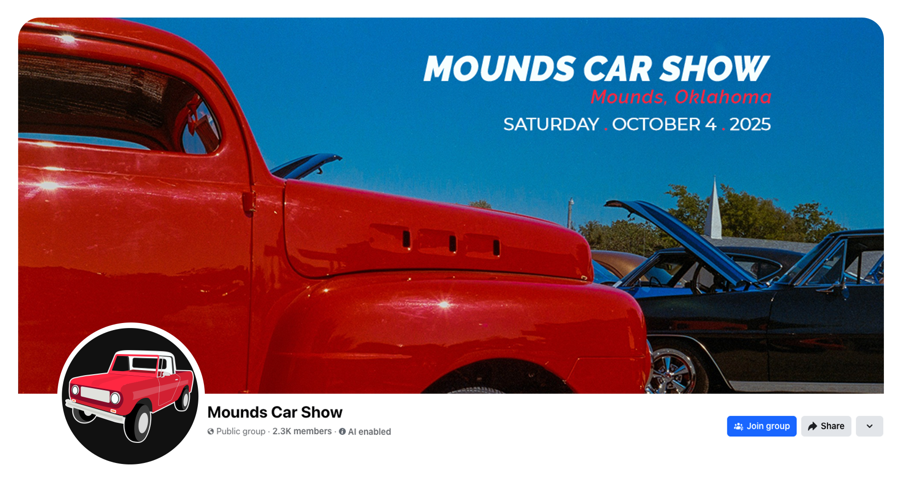 Oklahoma Car Shows Facebook Page Graphic